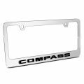 Ipick Image Made For Jeep Compass 3d Embossed Letters On Mirror Chrome Metal License Plate Frame