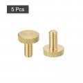 Uxcell Knurled Thumb Screws M6x12mm Flat Brass Bolts Grip Knobs Fasteners For Home Electronic Machine 5pcs