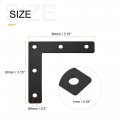 Uxcell L Shape Brace 80mmx80mm Mending Repairing Flat Brackets For Joint Fastener With Screws Black 20pcs