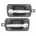 Navistar Mxt 2008 2009 Door Handle Driver And Passenger Side Pair Front Exterior Black Bezel With Chrome Lever Key Hole Base 