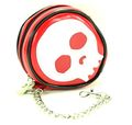 Skull Face Coin Purse With 8 Key Chain Punk Rock Gothic Red 