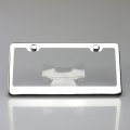 Uframe Set Of Two 100 Stainless Steel Mirror Polished License Plate Frames Wide Bottom Pair