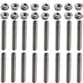 Stainless Exhaust Manifold Stud Kit 16pcs For Ford 4 6 And 5 Liter V8 Engines Premium A2 70 Steel Serrated Face Flange Nuts 