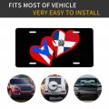 Hearts Puerto Rico And Dominican Republic License Plates For Front Of Car Metal Aluminum Tag 6 X 12 Novelty Auto Accessory