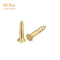 Brass Wood Screws 50pcs M2 X 8mm Slotted Drive Flat Head Self Tapping Screw Countersunk For Woodworking Furniture