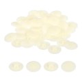 40pcs Screw Cap Covers 17mm Waterproof Plastic Decorative Caps For Phillips Cam Lock Nuts Self-tapping Screws Beige 