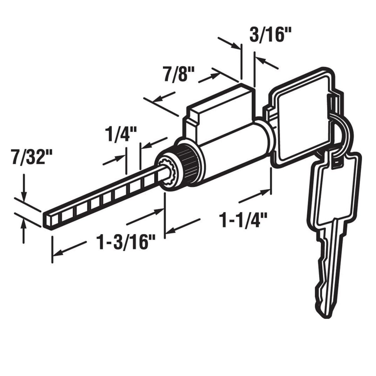 Keyed Cylinder For Sash Controls Patio Handle Sets Alike Sliding Door Lock Weiser 5-pin Tumbler Pack Of 1