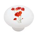 Poppy Watercolors Decorative High Gloss Ceramic Drawer Knob 