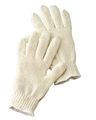 Radnor Large Natural Medium Weight Polyester Cotton Seamless String Gloves With Knit Wrist 
