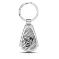Dodge Demon Silver Genuine Carbon Fiber Chrome Metal Teardrop Key Chain Official Licensed Bottle Opener 2 13 In X 1 25 