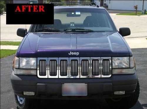 1993-1998 Jeep Grand Cherokee Chrome Trim For Grill Grille 1994 1995 1996 1997 93 94 95 96 97 98