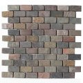 Peacock Slate Multi Classic Rust Brick 1x2 Gauged Tumbled Floor Wall Tile For Kitchen Backsplash Bathroom Shower Pool Fireplace 