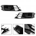Topteng 2pcs Front Bumper Foglight Cover Grill Fog Light Grille Fit For Audi A6 C7 2014 06-2018 09 Does Not S-line Model
