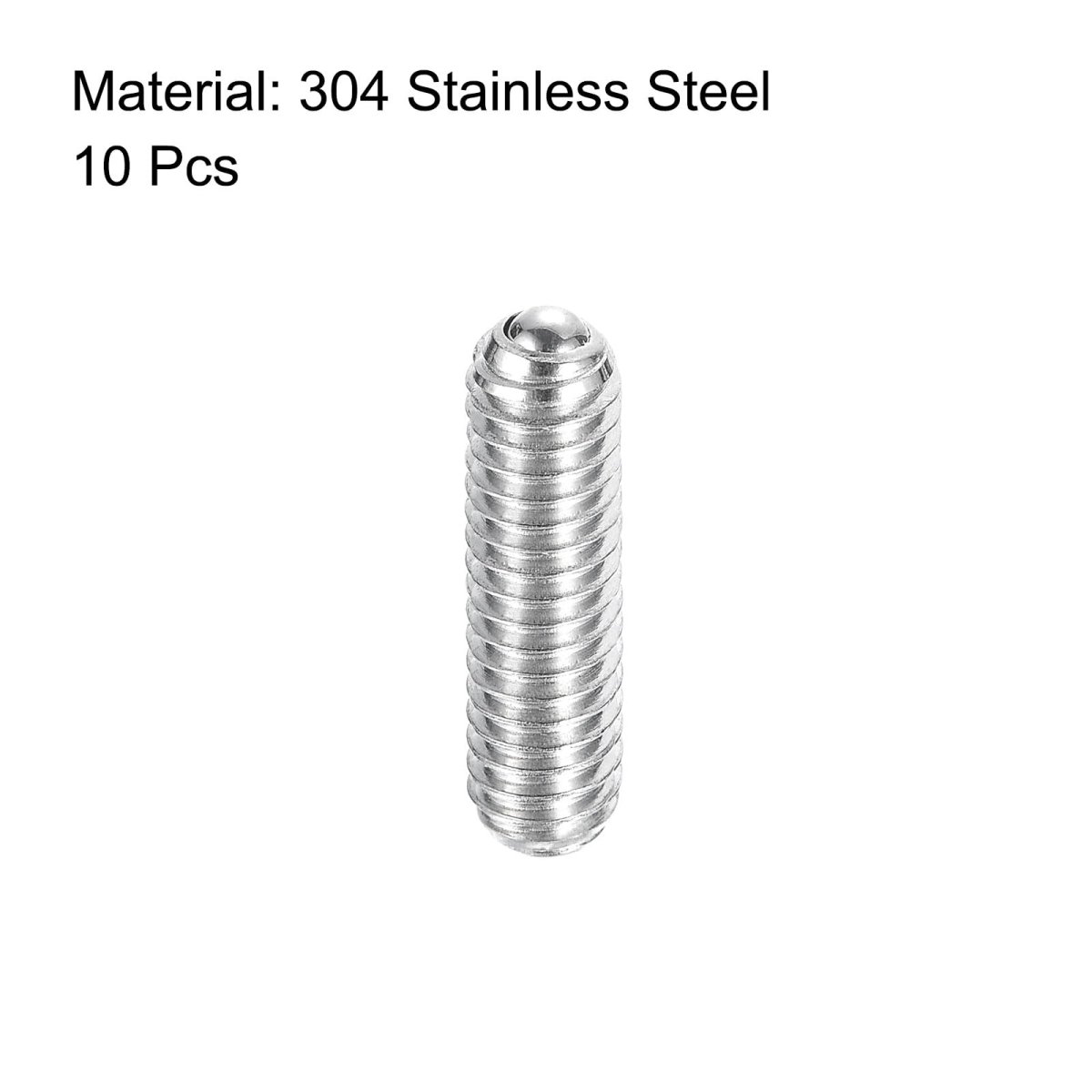 Ball Point Set Screws M3 X 10mm 304 Stainless Steel Metric Spring Hex Socket Screw 10pcs