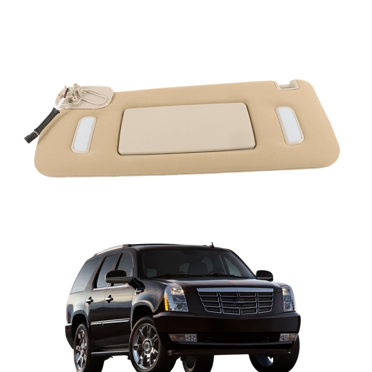 Beige Driver Side Sun Visor Replacement For Escalade Suburban Avalanche Tahoe Silverado Sierra Yukon Xl 2007-2014 Part Number