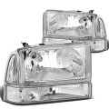 Ford Super Duty 1st Gen Pair Of Chrome Clear Corner Headlight Red Led 3rd Brake Light W O Cargo