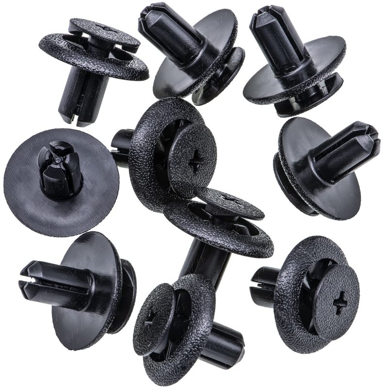 10pcs Fender Liner Clips Push Type Retainers For Subaru 90913-0051 B9 Tribeca Forester Impreza Legacy And Outback Black Nylon