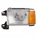 Headlightsdepot Chrome Housing Halogen Headlight For Ford Bronco F-150 Includes Left Driver Side Headlamp 
