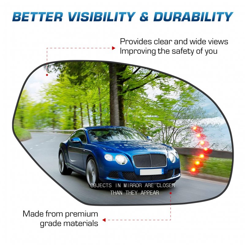 Passenger Right Side Mirror Glass With Heated Turn Signal Replacement For 2007-2014 Cadillac Escalade Chevrolet Avalanche
