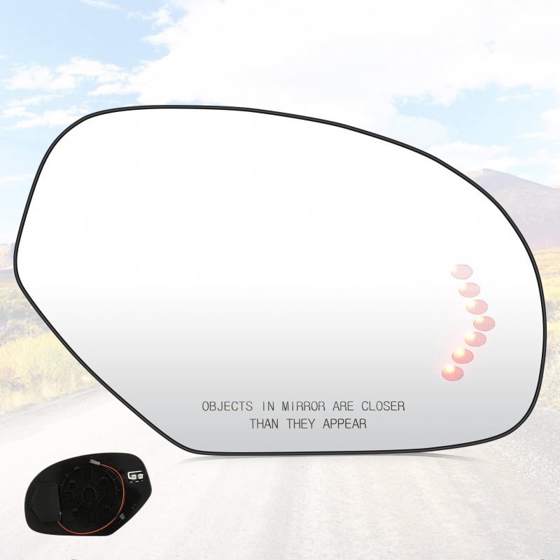 Passenger Right Side Mirror Glass With Heated Turn Signal Replacement For 2007-2014 Cadillac Escalade Chevrolet Avalanche