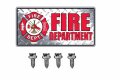 Fire Department Automobile Metal License Plate Including Fastener Screws 