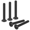 20pcs M4-0 7 X 30mm Flat Round Head Machine Screws 304 Stainless Steel Phillips Drive Full Thread Black Oxide Furniture 