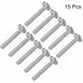Uxcell Carriage Bolts Neck Bolt Round Head Square 304 Stainless Steel M6x50mm 15pcs