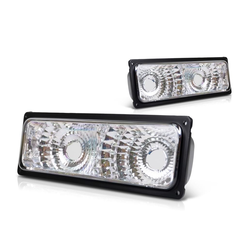 Chevy Gmc C K 2010 Truck 1994-2002 Parking Signal Light Diamond Design Gray Bezel Pair Driver And Passenger Side Gm2811104
