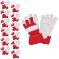 Cordova 8650l Premium Grain Goatskin Leather Palm Gloves Red Canvas Back Rubberized Safety Cuff Large 12-pack 