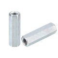 5pcs M8x12x40mm Coupling Nuts Galvanized Carbon Steel Hex Threaded Rod Coupler For Furniture Electronic Industrial 