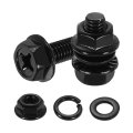 M6 X 14mm Phillips Flanged Hex Head Bolts 10pcs 304 Stainless Steel Flange Hexagon Screws With Nuts Flat Lock Washers Fully 