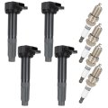 4 Ignition Coils With Iridium Spark Plugs 3 Pins Packs Fits For Subaru Legacy 2010-2012 Coil And Replaces Uf668