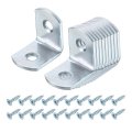 20 Set L Corner Bracket Brace Metal Joint Right Angle Brackets Rounded Fastener With Screws For Wood Shelves Silver 0 79 X0 59 