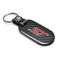 Ipick Image Made For Ford Focus St 100 Real Black Carbon Fiber Tag Style Key Chain