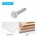 Uxcell Hex Head Lag Screws Bolts 50pcs 1 4 X 1-1 304 Stainless Steel Partial Thread Wood