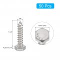 Uxcell Hex Head Lag Screws Bolts 50pcs 1 4 X 1-1 304 Stainless Steel Partial Thread Wood