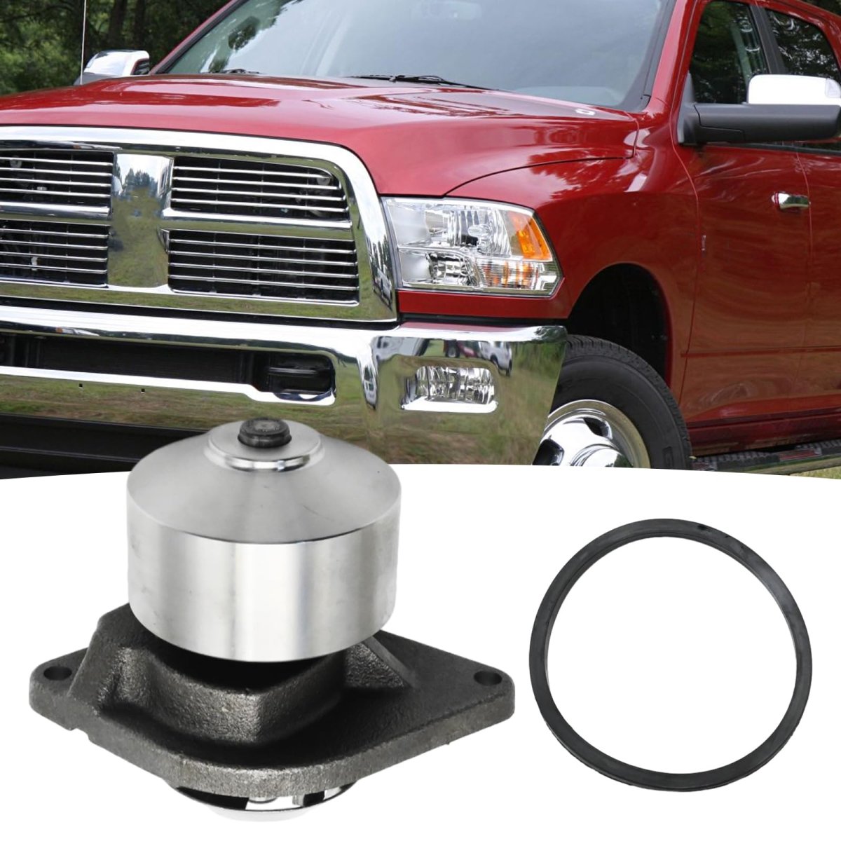 Engine Water Pump For Dodge Ram 2500 3500 5 9l 1994 2007 7 Blade Impeller Heavy Duty Metal Replaces 5010964aa 43526 Cr307water