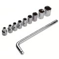10pcs Wrench Socket Set Carbon Steel Repair Tool Kit With Gray Box Suitable For Car Household Machine And Auto
