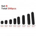 M3 Grub Screws Black 12 9 Grade Carbon Steel 3mm 4mm 5mm 6mm 8mm 10mm 12mm 14mm Screw Assortment Socket Cup Point Set