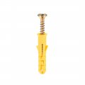 8mmx40mm Plastic Expansion Tube For Drywall With Screws Yellow 100pcs 