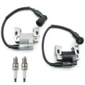 Zreneyfex 1 Pair 30500-zj1-013 Left And Right Ignition Coils With Spark Plug Replacement For Honda Gx610 18hp Gx620 20hp Gx670 