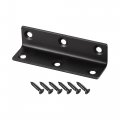Corner Brace Angle Bracket Fastener Stainless Steel L Shape 22mmx22mmx80mm Black With Screws 4 Pcs 