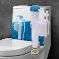 Hyuduo Toilet Push Button Fill Valve Dual Flush Cistern Syphon Bathroom Blue White Uk G1 2 4 Points Copper Pipe Inlet 
