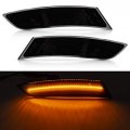 Nslumo Amber Led Side Marker Lights For 2013-2017 Cadillac Xts Smoke Lens Front Bumper Lamps Oem Replacement