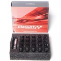 Circuit Performance Forged Steel Extended Hex Lug Nut For Aftermarket Wheels 12x1 25 Black 20 Piece Set Tool