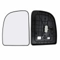Driver Left Side Mirror Glass Assembly With Back Plate Compatible Ford 1999-2007 F250 F350 F450 2002-2019 E150 E250 E350 E450