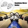 Uxcell Pair M10 X 1 25 Thread Rearview Mirror Holder Clamp Adapter For 1inch Motorcycle Handlebar Silver Tone