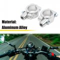 Uxcell Pair M10 X 1 25 Thread Rearview Mirror Holder Clamp Adapter For 1inch Motorcycle Handlebar Silver Tone