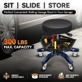 Auto Dynasty Rolling Mechanic Stool Height Adjustable Heavy Duty Roller Creeper Garage Shop Seat With Padded And Tool Storage
