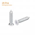 Uxcell St4x20mm White Screws Self Tapping 25pcs Flat Head Phillips Wood For Woodworking